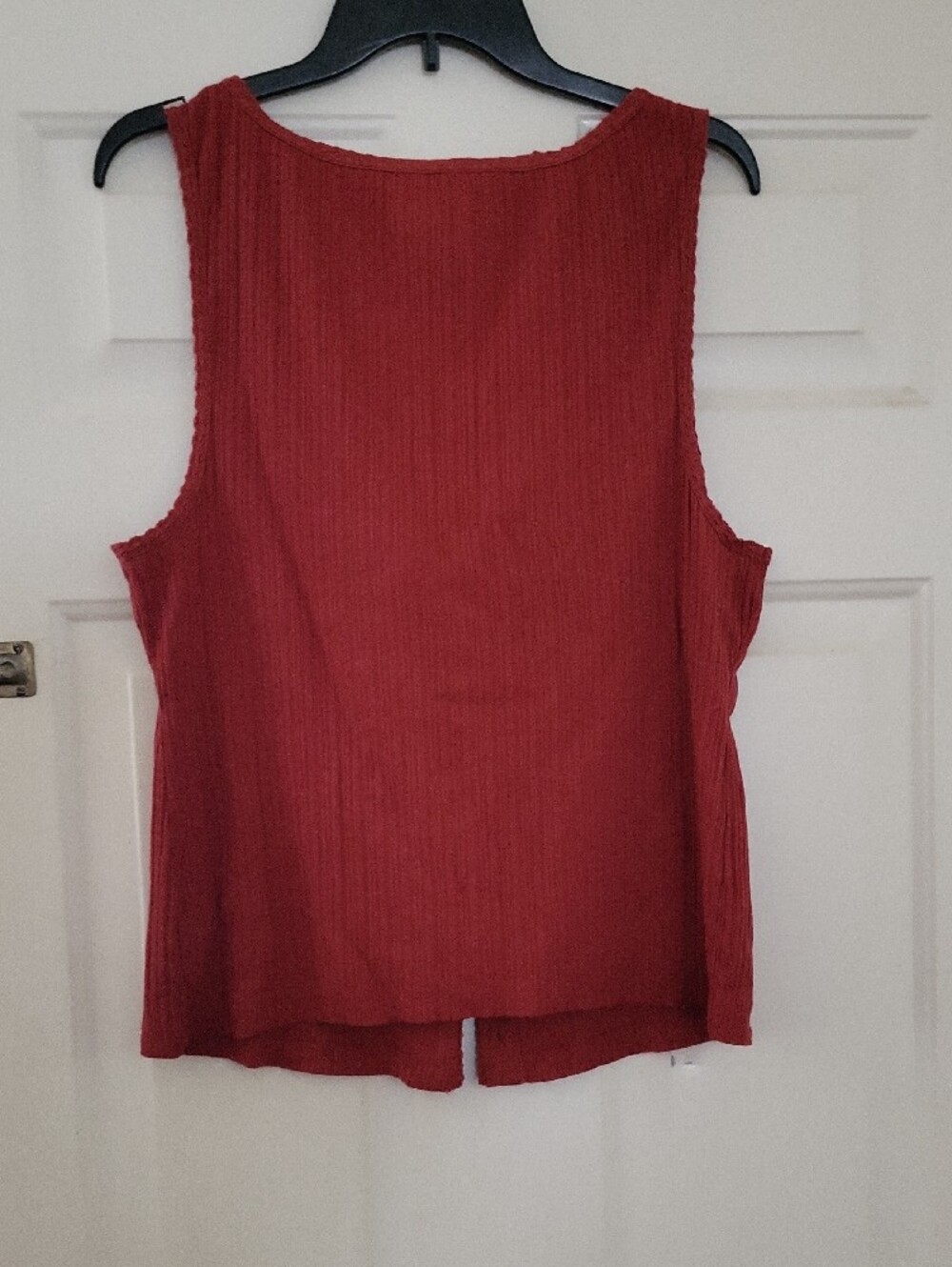 aerie Rust Red Ribbed Button-Front Tank - Picture 3 of 3